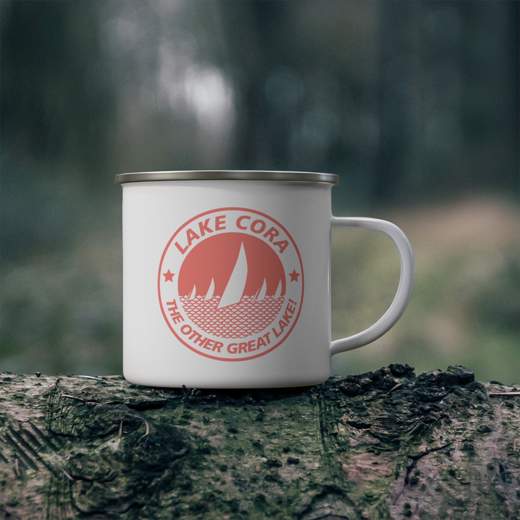 Rustic Enamel Camping Mug | Lake Cora