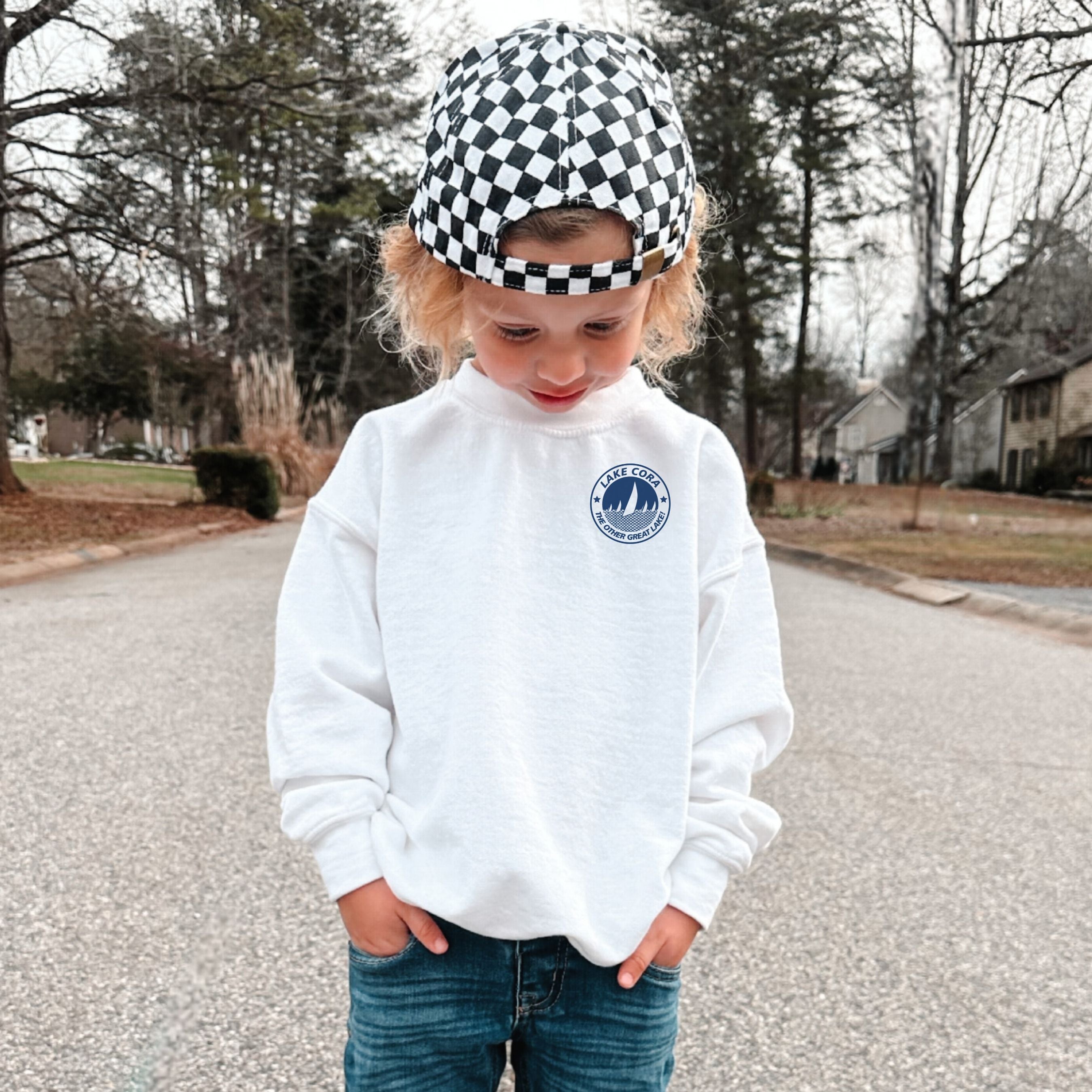 Youth Pocket Logo Crewneck Sweatshirt | Lake Cora
